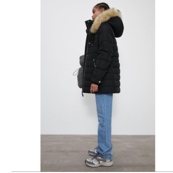 NWT! Zara size S black DuPont puffer jacket - Picture 4 of 14